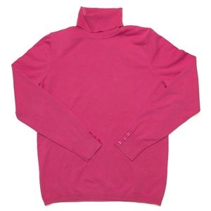 Talbots Pink Turtleneck Sweater with Button Cuffs Medium